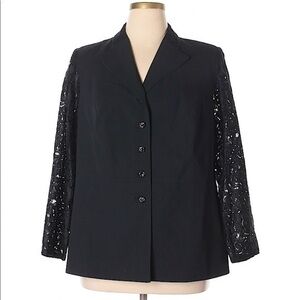 Black Lace Sleeve Blazer